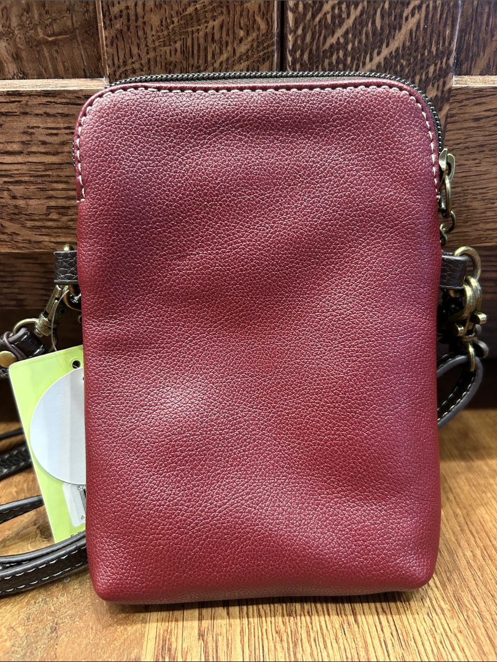 Chala Cellphone Xbody Ivory Pawprint on Maroon Convertible Crossbody Bag Purse - Picture 9 of 15